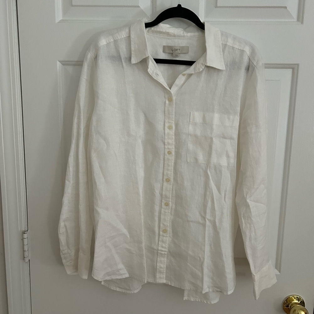 Loft white button up